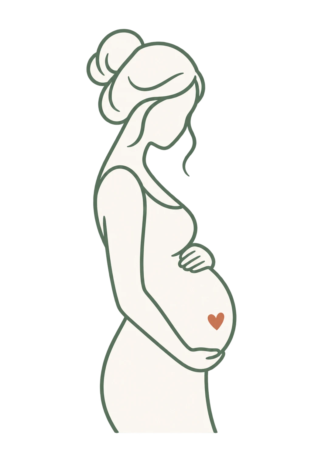 Illustration d'une femme enceinte, silhouette de profil
